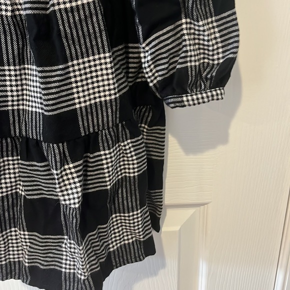 Loft checkered long sleeve flutter dress - Picture 6 of 7